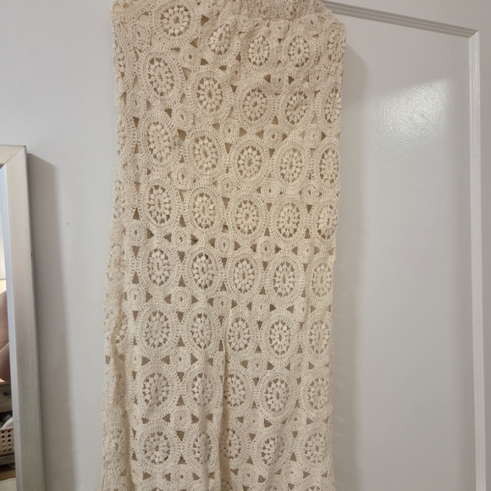 NWT Elegant Cream Crochet Skirt